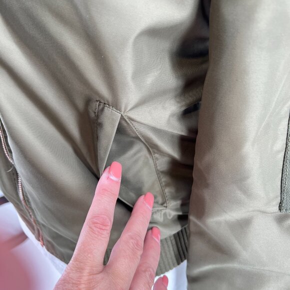 Topshop Olive Bomber Jacket – Size 2, Street-Style Staple - Picture 4 of 10
